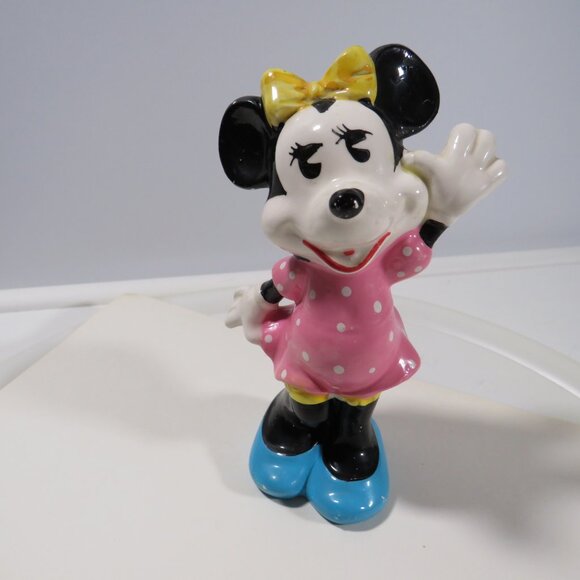 Disney Other - Minnie Mouse Ceramic Vintage Genuine Disney Pink Polka Dot